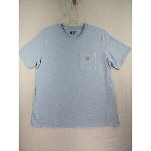 Carhartt Speckled Loose Fit T-Shirt Women's 1X Pocket Short Sleeve Light Blue